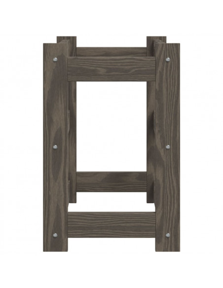 Portabottiglie per 12 Bottiglie Grigio Legno Massello di Pino