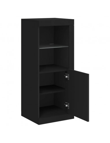 Credenza con Luci LED Nera 41x37x100 cm