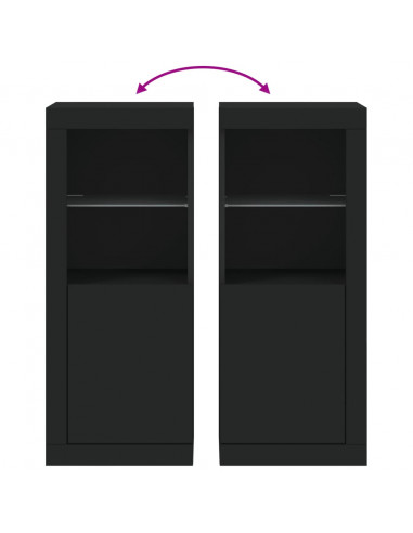Credenza con Luci LED Nera 41x37x100 cm