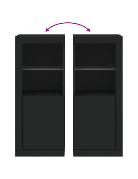 Credenza con Luci LED Nera 41x37x100 cm