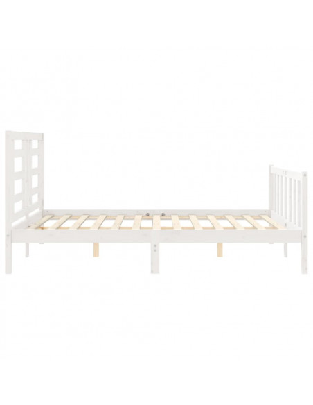 Giroletto con Testiera Bianco 160x200 cm Legno Massello
