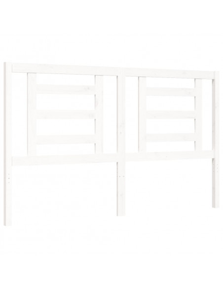 Giroletto con Testiera Bianco 160x200 cm Legno Massello