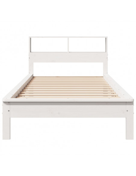 Letto Libreria senza Materasso Bianco 100x200 cm Legno di Pino