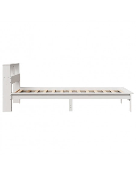 Letto Libreria senza Materasso Bianco 100x200 cm Legno di Pino