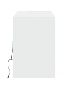Mobile TV a Parete con Luci LED Bianco 130x31x45 cm 2