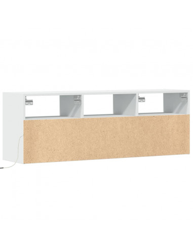 Mobile TV a Parete con Luci LED Bianco 130x31x45 cm