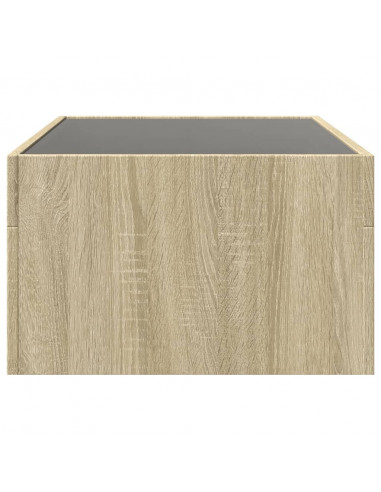 Tavolino da Salotto con LED Infinity Rovere Sonoma 90x50x30 cm