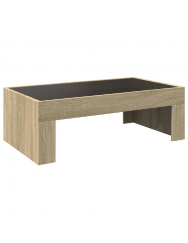 Tavolino da Salotto con LED Infinity Rovere Sonoma 90x50x30 cm