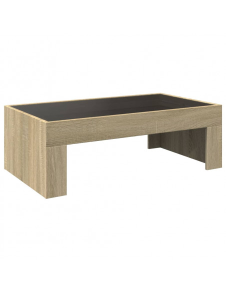 Tavolino da Salotto con LED Infinity Rovere Sonoma 90x50x30 cm