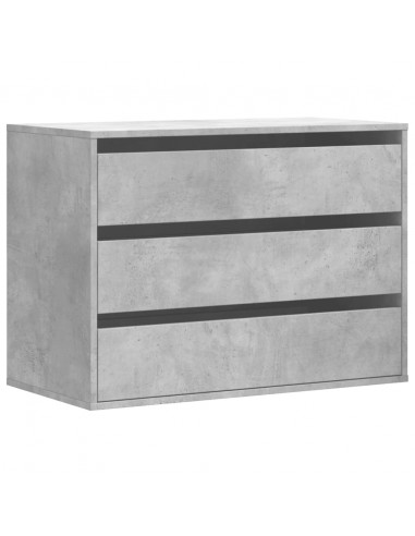 Cassettiera Angolo Grigio Cemento 80x41x58cm Legno Multistrato