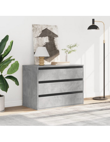 Cassettiera Angolo Grigio Cemento 80x41x58cm Legno Multistrato