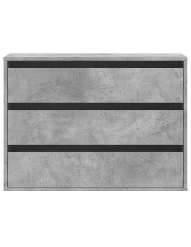 Cassettiera Angolo Grigio Cemento 80x41x58cm Legno Multistrato