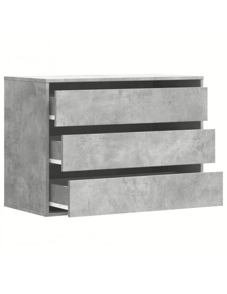 Cassettiera Angolo Grigio Cemento 80x41x58cm Legno Multistrato