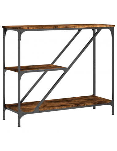 Tavolino Consolle Rovere Fumo 88,5x30x75cm in Legno Multistrato