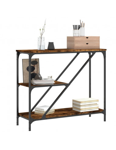 Tavolino Consolle Rovere Fumo 88,5x30x75cm in Legno Multistrato