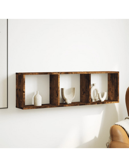 Mobile a Parete 100x16x30 cm Rovere Fumo in Legno Multistrato
