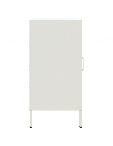 Credenza Bianca 36x39x79 cm in Acciaio Laminato a Freddo