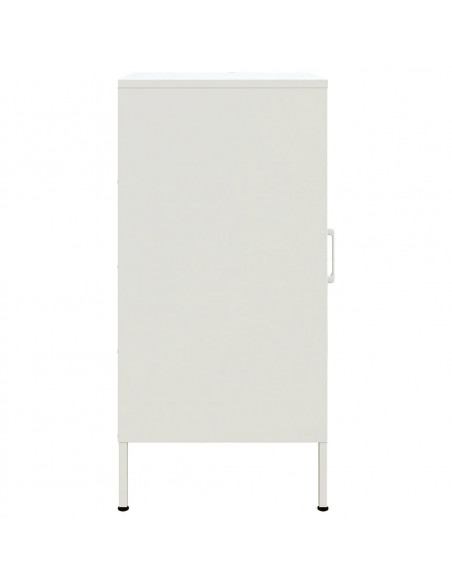 Credenza Bianca 36x39x79 cm in Acciaio Laminato a Freddo