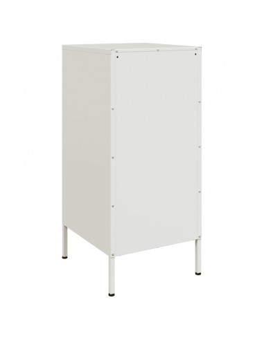 Credenza Bianca 36x39x79 cm in Acciaio Laminato a Freddo