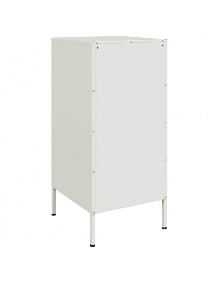 Credenza Bianca 36x39x79 cm in Acciaio Laminato a Freddo