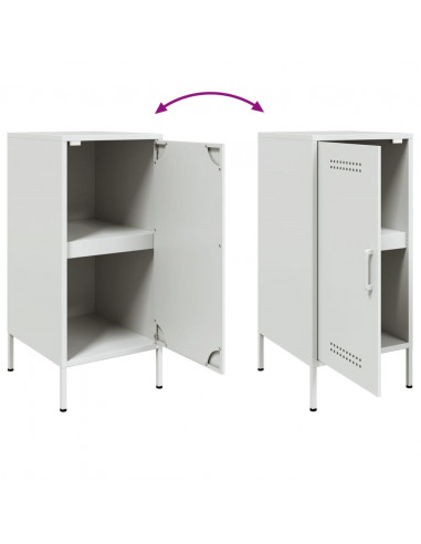 Credenza Bianca 36x39x79 cm in Acciaio Laminato a Freddo