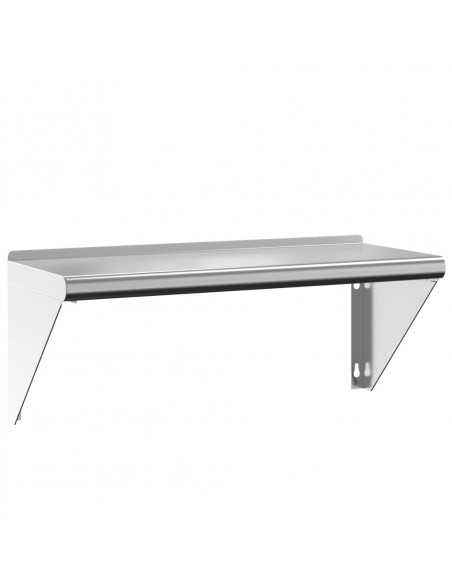 Mensola a Muro 75x30x31 cm Argento in Acciaio Inossidabile