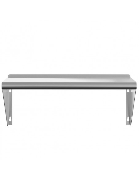 Mensola a Muro 75x30x31 cm Argento in Acciaio Inossidabile