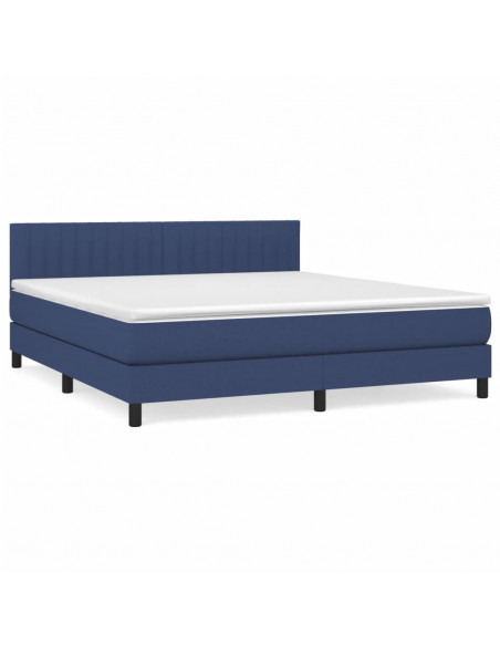 Giroletto a Molle con Materasso Blu 160x200 cm in Tessuto