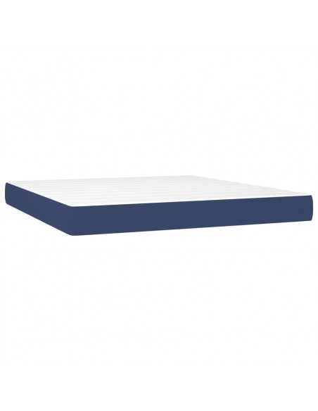 Giroletto a Molle con Materasso Blu 160x200 cm in Tessuto
