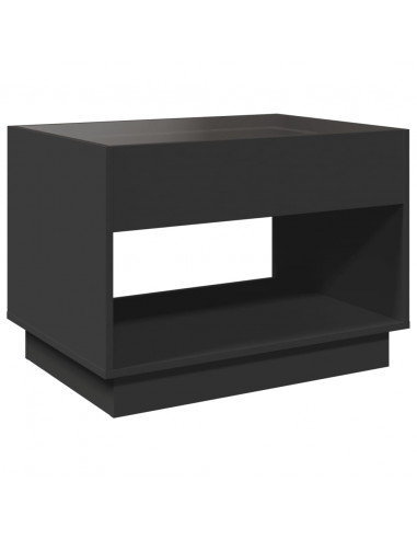 Tavolino da Salotto con LED Infinity Nero 70x50x50 cm