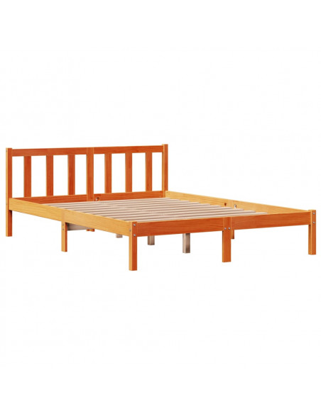 Giroletto con Testiera Marrone Cera 150x200 cm Massello Pino
