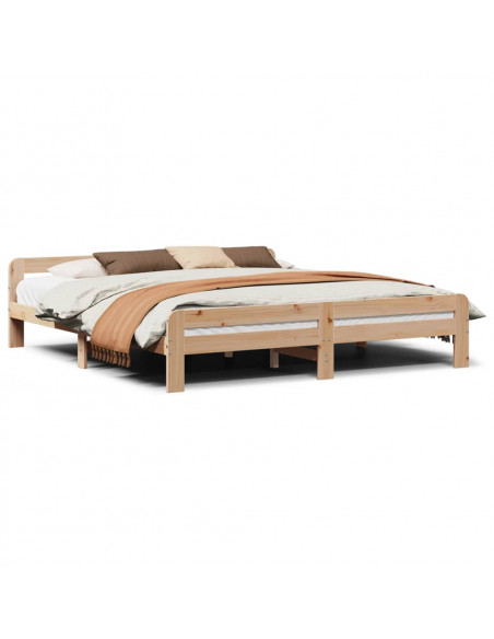 Letto senza Materasso 200x200 cm in Legno Massello di Pino