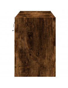 Mobile TV a Parete con Luci LED Rovere Fumo 80x31x45 cm 2