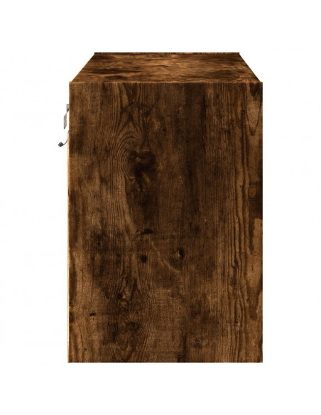 Mobile TV a Parete con Luci LED Rovere Fumo 80x31x45 cm
