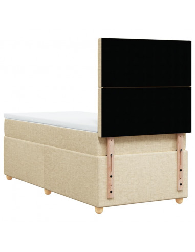 Giroletto a Molle con Materasso Crema 90x200 cm inTessuto