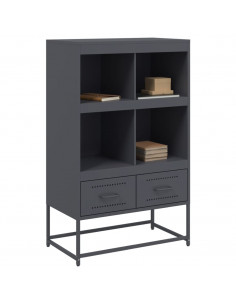 Credenza Antracite 68,5x39x111,5 cm Acciaio Laminato a Freddo 2