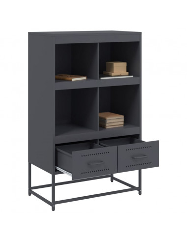 Credenza Antracite 68,5x39x111,5 cm Acciaio Laminato a Freddo