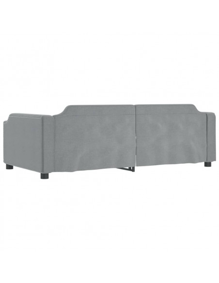 Divano Letto Estraibile Cassetti Grigio Chiaro 80x200cm Tessuto
