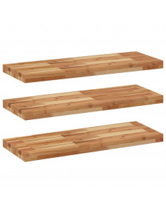 Mensole da Parete 3 pz 100x30x4 cm Legno Acacia Rifinito a Olio 2