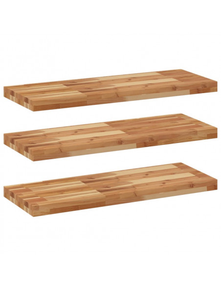 Mensole da Parete 3 pz 100x30x4 cm Legno Acacia Rifinito a Olio