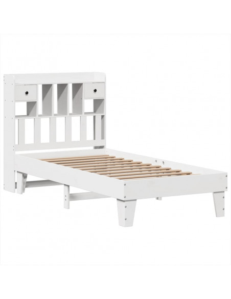 Giroletto senza Materasso Bianco 100x200 cm Legno Massello Pino