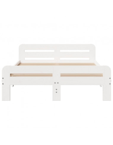 Giroletto senza Materasso Bianco 200x200 cm Legno Massello Pino