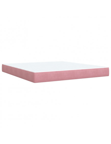 Giroletto a Molle con Materasso Rosa 180x200 cm in Velluto