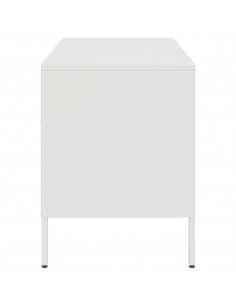 Mobile TV Bianco 68x39x50,5 cm in Acciaio Laminato a Freddo 2