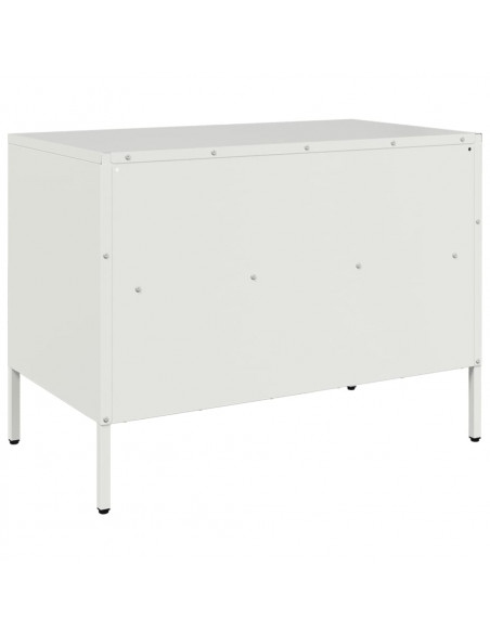 Mobile TV Bianco 68x39x50,5 cm in Acciaio Laminato a Freddo