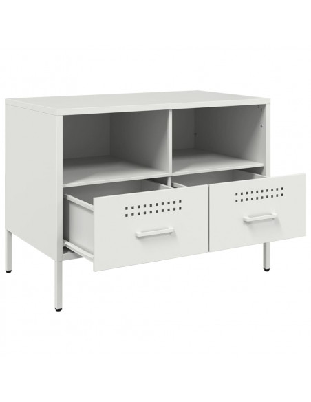 Mobile TV Bianco 68x39x50,5 cm in Acciaio Laminato a Freddo