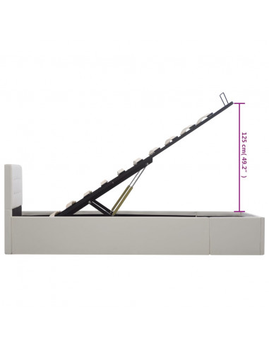 Giroletto con Contenitore Idraulico Bianco Similpelle 90x200cm