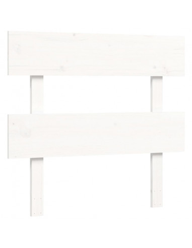 Giroletto con Testiera Bianco 90x200 cm in Legno Massello