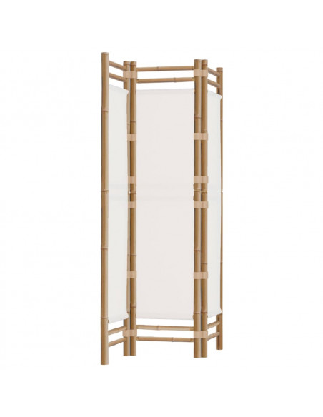 Divisorio Ambienti 3 Pannelli Pieghevole 120 cm Bambù e Tela