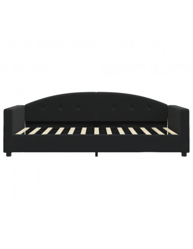 Divano Letto con Materasso Nero 90x200 cm in Velluto